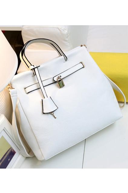 Oasap Lock Embellished High Quality Shoulder Bag