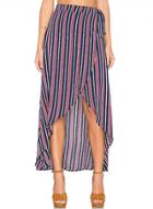 Oasap Fashion Stripe High Low Maxi Skirt