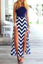 Oasap Fashion Irregular Silhouette Stripe Slip Dress