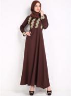 Oasap Crew Neck Islamic Muslim Long Sleeve Dress