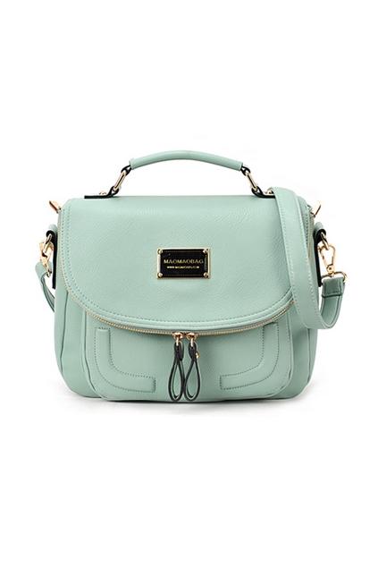 Oasap Zip Embellished Flap Single Handle Shoulder Bag