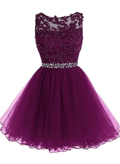 Oasap Sleeveless Lace Rhinestone Short Bridesmaid Dress