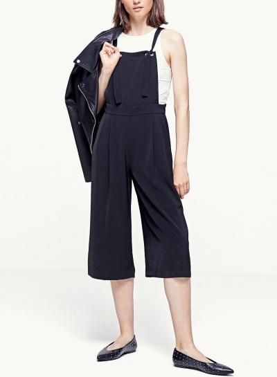 Oasap Fashion Wide-leg Suspender Trousers Jumpsuit