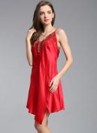 Oasap Hot Pure Mulberry Silk V Neck Nightgown