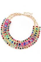 Oasap Multicolor Woven Hemp Choker Necklace