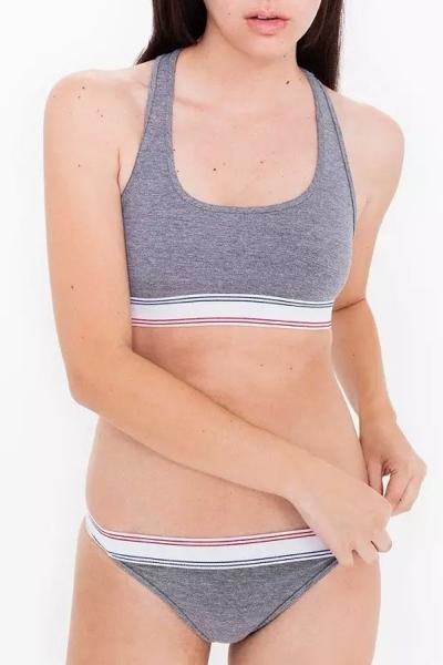 Oasap Color Block Backless Crop Top Matching Set