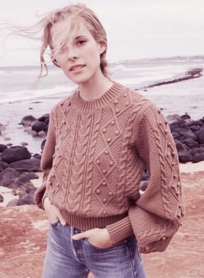 Oasap Solid Long Sleeve Cable Knit Sweater