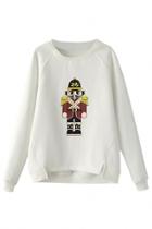 Oasap Graphic Cartoon Long-sleeve Sweatshirt