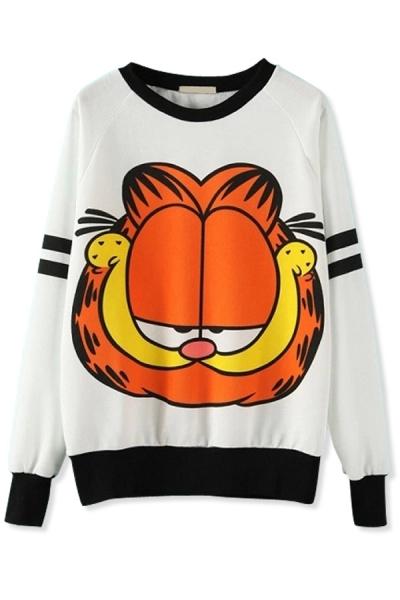 Oasap Garfield Cat Print Sweatshirt