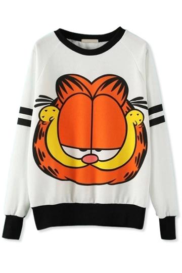 Oasap Garfield Cat Print Sweatshirt