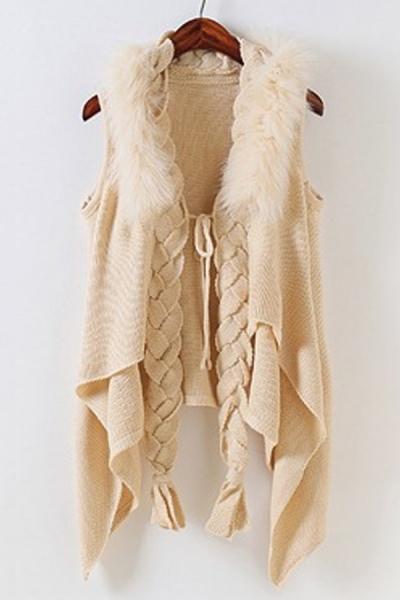 Oasap Braided Knitted Vest