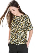 Oasap Leopard Print Long Sleeves Cutout Blouse
