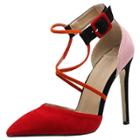 Oasap Pointed Toe High Stiletto Heels Club Suede Pumps