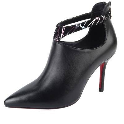 Oasap Pointed Toe Cut Out Stiletto Heels Ankle Boots