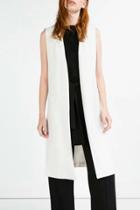 Oasap Elegant Open Front Side Cut-out Chiffon Vest