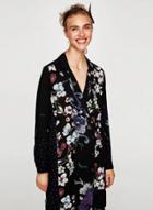 Oasap Long Sleeve Polka Dot Floral Print Blazer