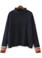 Oasap Half Collar Long Sleeve Solid Sweater