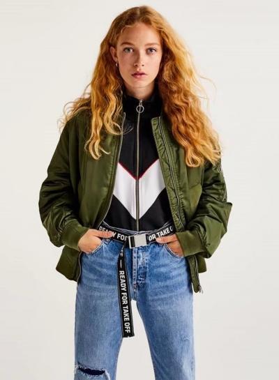 Oasap Fashion Long Sleeve Loose Bomber Jacket