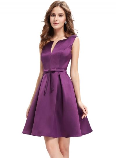 Oasap Women's Elegant Cut-out Neck Bow Waist A-line Dress