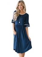 Oasap Slate Blue Layered Bell Sleeve Women Dress