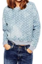 Oasap Edgy Destroyed Denim Sweatshirt