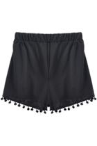 Oasap Lovely Globule Trimmed Elastic Waist Shorts