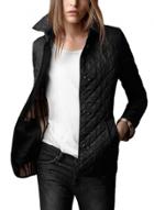 Oasap Turn Down Collar Solid Color Single Breasted Cotton Padded Coat