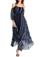 Oasap Women's Off Shoulder Long Sleeve Maxi Dress With Spaghetti Strap