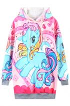 Oasap Cartoon Pony Pattern Long Hoodie