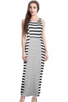 Oasap Fashion Stripe Pattern Slim Fit Slip Dress