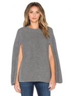 Oasap Solid Color Zipper Detail Round Neck Cape Sweater