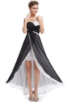 Oasap Women's Unique Strapless Ruched Bust Slitted Evening Dress