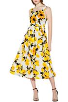 Oasap Women's Fashion Sleeveless Floral Print Midi Evening Dress