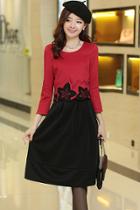 Oasap Scalloped Long Sleeves Top Midi Skirt Matching Sets