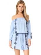 Oasap Off The Shoulder Long Sleeve Embroidered Mini Dress