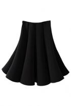 Oasap Solid Pleated A-line Skirt