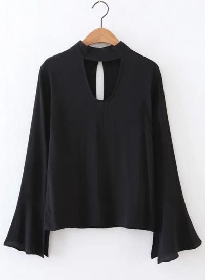 Oasap Vintage Shirt With Flare Sleeves