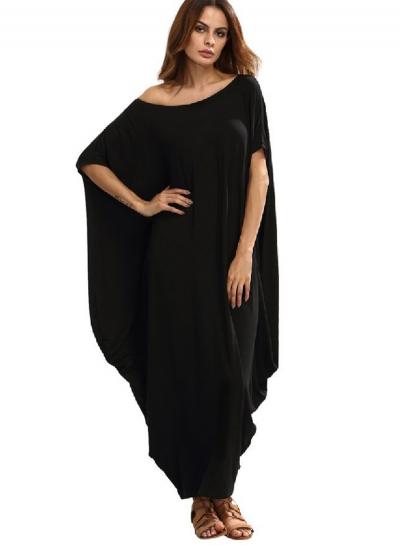 Oasap Batwing Sleeve Loose Fit Maxi Dress