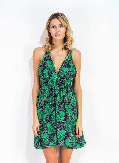 Oasap V Neck High Waist Slip Dress