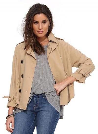 Oasap Women's Double Breasted Loos Fit Trench Coat