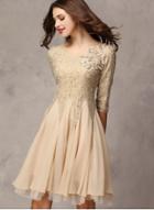 Oasap Elegant 3/4 Sleeve Lace A-line Cocktail Dress