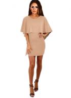 Oasap Bat Sleeve Backless Cloak Bodycon Mini Dress