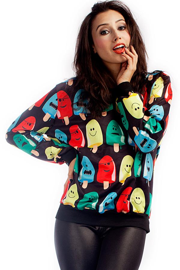 Oasap Cartoon Ice Cream Sweatshirt