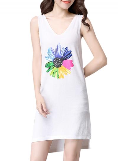 Oasap Women's Fashion Sleeveless Shift High Low Mini Dress