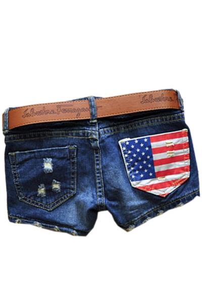 Oasap Hole Detail Hot Shorts