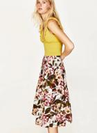 Oasap High Waist Floral Print Skirt