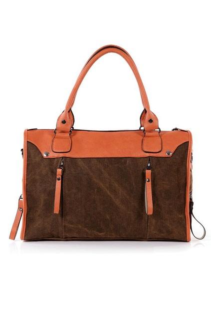 Oasap Retro Elegant Shoulder Bag With Contrast Color Top