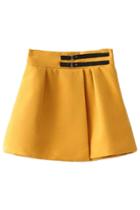 Oasap Classic Pu Paneled Pleated Skirt