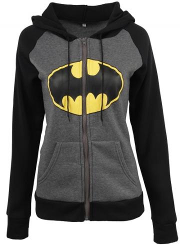 Oasap Fashion Color Block Full Zip Loose Fit Hoodie