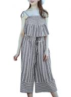 Oasap Women's Two Pieces Spaghetti Strap Top Cropped Wide-leg Pants Set
